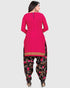 Magenta Cotton Blend Printed Unstitched Salwar Suit Material