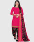 Magenta Cotton Blend Printed Unstitched Salwar Suit Material