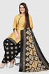 Beige Cotton Blend Printed Unstitched Salwar Suit Material