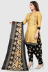 Beige Cotton Blend Printed Unstitched Salwar Suit Material