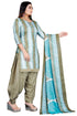 Mahendi Green & Sky Blue Cotton Blend Printed Unstitched Salwar Suit Material