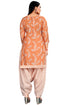 Light Orange & White Cotton Blend Printed Unstitched Salwar Suit Material