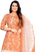 Light Orange & White Cotton Blend Printed Unstitched Salwar Suit Material