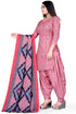 Light Pink & Grey Cotton Blend Printed Unstitched Salwar Suit Material