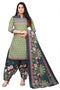 Olive Green Cotton Blend Printed Unstitched Salwar Suit Material