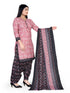 Mauve Cotton Blend Printed Unstitched Salwar Suit Material
