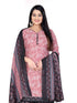 Mauve Cotton Blend Printed Unstitched Salwar Suit Material
