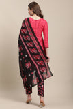 Pink Cotton Blend Printed Ready to Wear Kurta Pant With Dupatta