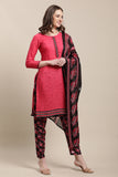 Pink Cotton Blend Printed Ready to Wear Kurta Pant With Dupatta