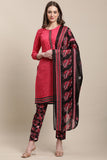 Pink Cotton Blend Printed Ready to Wear Kurta Pant With Dupatta