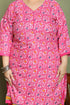 Pink Cotton Blend Printed Plus Size Ready to Wear Patiala Salwar Suit