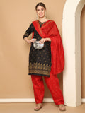 Black Cotton Blend Printed Readymade Patiala Salwar Suit