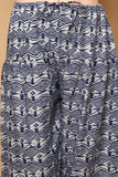 Navy Blue & Grey Cotton Blend Printed Readymade Patiala Salwar Suit