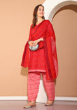 Maroon  Cotton Blend Printed Readymade Patiala Salwar Suit