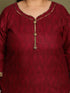 Wine Cotton Blend Printed Plus Size Ready to Wear Patiala Salwar Suit