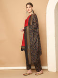 Maroon Cotton Blend Printed Readymade Patiala Salwar Suit