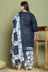 Navy Blue Cotton Blend Printed Plus Size Ready to Wear Patiala Salwar Suit