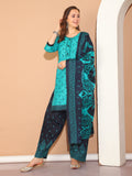 Rama Green Cotton Blend Printed Readymade Patiala Salwar Suit