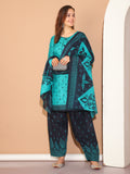 Rama Green Cotton Blend Printed Readymade Patiala Salwar Suit