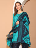 Rama Green Cotton Blend Printed Readymade Patiala Salwar Suit