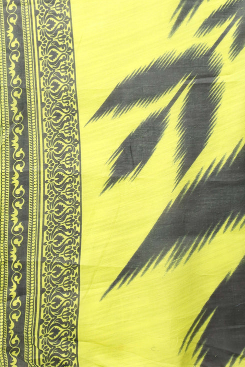 Neon Yellow Cotton Blend Printed Readymade Patiala Salwar Suit