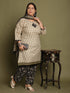 Beige Cotton Blend Printed Plus Size Ready to Wear Patiala Salwar Suit