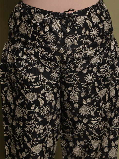 Beige Cotton Blend Printed Plus Size Ready to Wear Patiala Salwar Suit