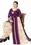 Purple Cotton Blend Printed Readymade Patiala Salwar Suit