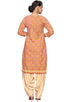 Light Orange  Cotton Blend Printed Readymade Patiala Salwar Suit