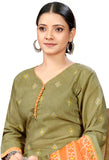 Mahendi Green  Cotton Blend Printed Readymade Patiala Salwar Suit