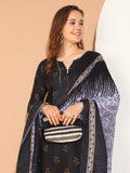 Black Cotton Blend Printed Readymade Patiala Salwar Suit