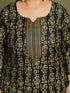 Green Cotton Blend Printed Plus Size Ready to Wear Patiala Salwar Suit
