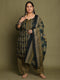 Green Cotton Blend Printed Plus Size Ready to Wear Patiala Salwar Suit