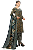 Black & Beige Cotton Blend Printed Ready to Wear Patiala Salwar Suit