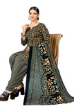 Black & Beige Cotton Blend Printed Ready to Wear Patiala Salwar Suit