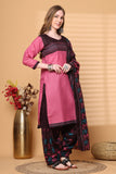 Rajnandini Pink Cotton Blend Printed Ready to Wear Patiala Salwar Suit