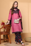 Rajnandini Pink Cotton Blend Printed Ready to Wear Patiala Salwar Suit