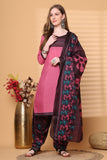 Rajnandini Pink Cotton Blend Printed Ready to Wear Patiala Salwar Suit