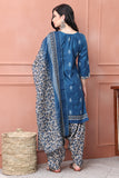 Blue Cotton Blend Printed Ready to Wear Patiala Salwar Suit