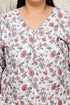 White Cotton Blend Printed Plus Size Ready to Wear Patiala Salwar Suit