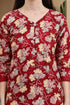 Red Cotton Blend Printed Ready to Wear Patiala Salwar Suit