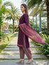 Wine Cotton Blend Printed Ready to Wear Patiala Salwar Suit