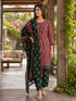 Maroon Cotton Blend Geometric Printed Ready to Wear Patiala Salwar Suit