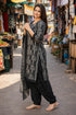 Black & Grey Cotton Blend Printed Ready to Wear Patiala Salwar Suit