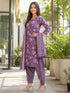 Lavender Cotton Blend Printed Ready to Wear Patiala Salwar Suit