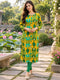 Mustard Yellow Pure Cotton Ikat Printed Kurta