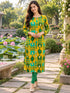 Mustard Yellow Pure Cotton Ikat Printed Kurta