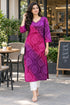 Purple & Pink Pure Cotton Bandhej Printed Kurti