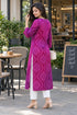 Purple & Pink Pure Cotton Bandhej Printed Kurti