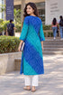 Blue Pure Cotton Bandhej Printed Kurti